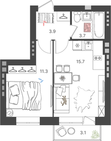 Квартира 35,5 м², 1-комнатная - изображение 1