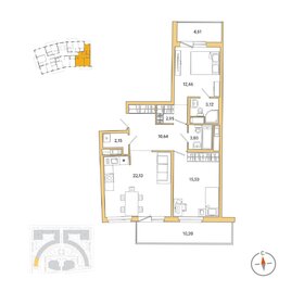 110,7 м², 2-комнатная квартира 29 000 000 ₽ - изображение 88