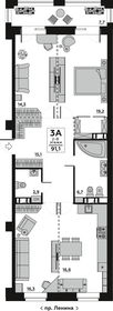 Квартира 95,2 м², 3-комнатная - изображение 1