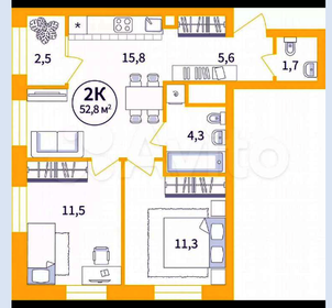 Квартира 52,3 м², 2-комнатная - изображение 1