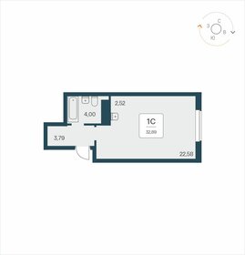 Квартира 32,9 м², студия - изображение 1