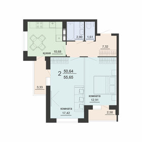 54,2 м², 2-комнатная квартира 4 799 999 ₽ - изображение 35