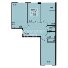 Квартира 89,5 м², 3-комнатная - изображение 4