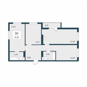 Квартира 91,8 м², 3-комнатная - изображение 1