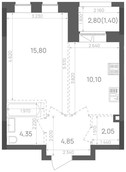 38,6 м², 1-комнатная квартира 10 182 520 ₽ - изображение 1