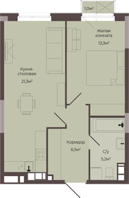Квартира 46,6 м², 1-комнатная - изображение 1