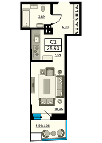 24,2 м², квартира-студия 3 876 800 ₽ - изображение 28