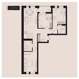 Квартира 79,2 м², 3-комнатная - изображение 1