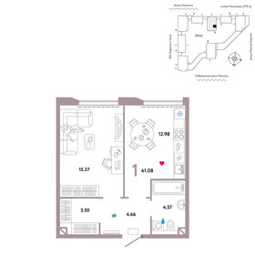 41,1 м², 1-комнатная квартира 24 090 000 ₽ - изображение 21