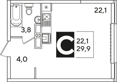 29,9 м², квартира-студия 6 377 670 ₽ - изображение 44