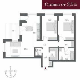 105,8 м², 3-комнатная квартира 19 300 000 ₽ - изображение 32