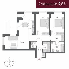 98 м², 3-комнатная квартира 15 000 000 ₽ - изображение 73