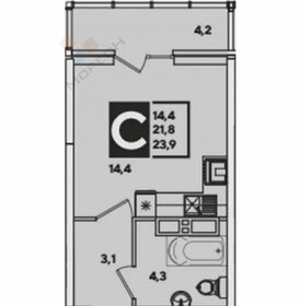 Квартира 21,4 м², студия - изображение 1