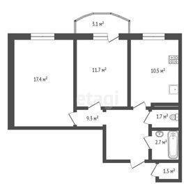 Квартира 54 м², 2-комнатная - изображение 1
