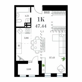 47,5 м², 1-комнатная квартира 9 964 500 ₽ - изображение 14