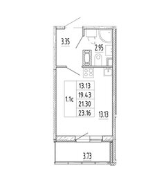 Квартира 23,1 м², студия - изображение 1