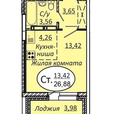 Квартира 26 м², студия - изображение 3