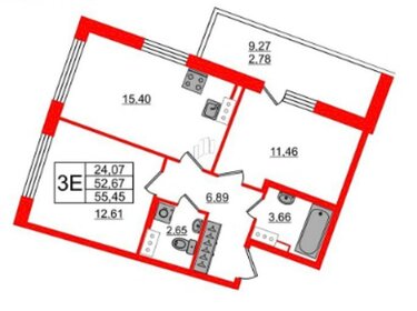 Квартира 55,5 м², 2-комнатная - изображение 1