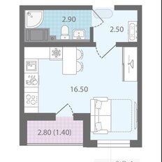 Квартира 24,7 м², студия - изображение 3