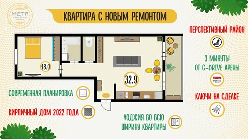 Квартира 54,2 м², 2-комнатная - изображение 1