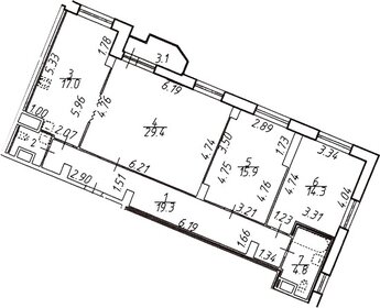 Квартира 94,6 м², 3-комнатная - изображение 1