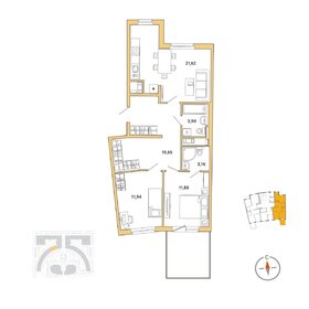 Квартира 72,2 м², 2-комнатная - изображение 1