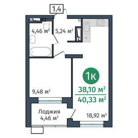 38,3 м², 1-комнатная квартира 5 530 000 ₽ - изображение 72