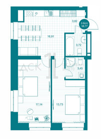 Квартира 58,8 м², 2-комнатная - изображение 1