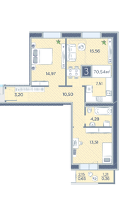 71,9 м², 3-комнатная квартира 9 098 742 ₽ - изображение 2