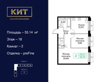 Квартира 55,1 м², 2-комнатная - изображение 1