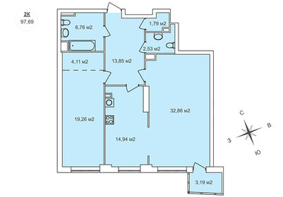 97,8 м², 2-комнатная квартира 18 185 220 ₽ - изображение 49