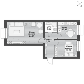 56,1 м², 2-комнатная квартира 7 302 306 ₽ - изображение 4