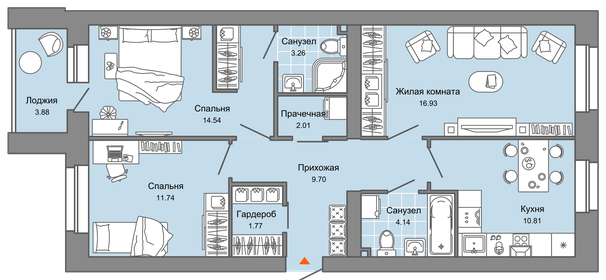 79 м², 3-комнатная квартира 9 279 117 ₽ - изображение 14