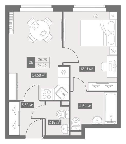 37,2 м², 1-комнатные апартаменты 5 791 797 ₽ - изображение 24