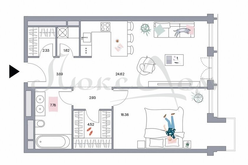 65,1 м², 2-комнатная квартира 60 000 000 ₽ - изображение 1