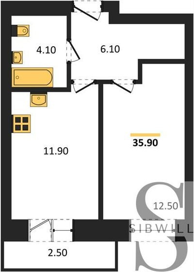 35,9 м², 1-комнатная квартира 6 700 000 ₽ - изображение 24