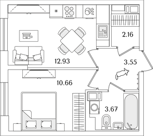 33,6 м², 1-комнатная квартира 7 200 000 ₽ - изображение 70