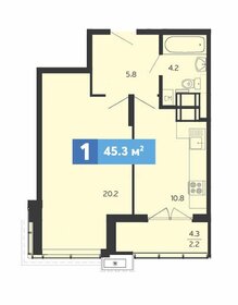 43,2 м², 1-комнатная квартира 5 200 000 ₽ - изображение 5
