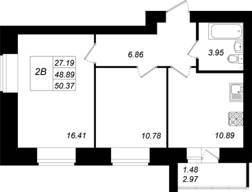 51,9 м², 2-комнатная квартира 6 591 300 ₽ - изображение 20