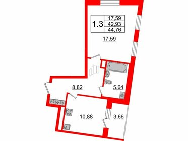 41,6 м², 1-комнатная квартира 7 750 204 ₽ - изображение 1