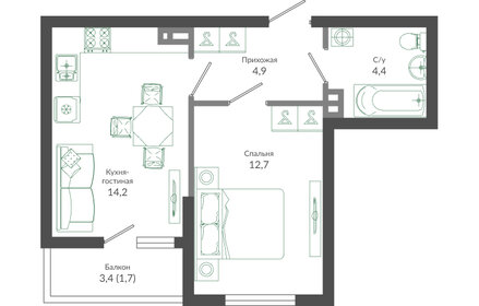 58,8 м², 2-комнатная квартира 7 650 000 ₽ - изображение 38