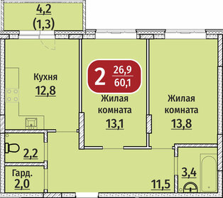 61,7 м², 3-комнатная квартира 6 500 000 ₽ - изображение 30