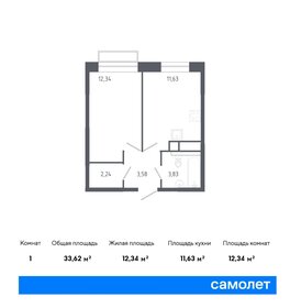 Квартира 33,6 м², 1-комнатная - изображение 1