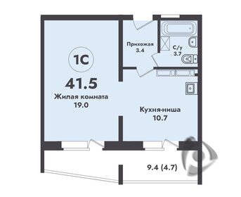 Квартира 41,5 м², 1-комнатная - изображение 1