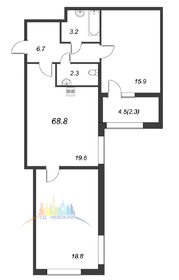 Квартира 68,8 м², 2-комнатная - изображение 2