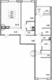 Квартира 86,9 м², 3-комнатная - изображение 1