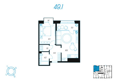 Квартира 49,1 м², 1-комнатная - изображение 1