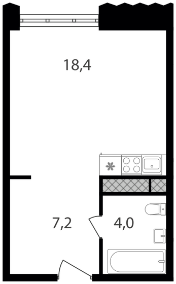 29,6 м², апартаменты-студия 8 222 880 ₽ - изображение 33