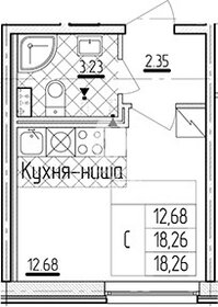 Квартира 18,3 м², студия - изображение 5