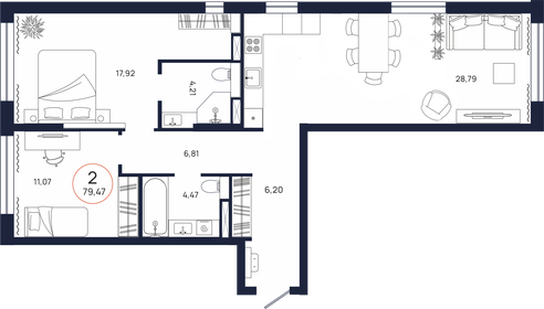 72,6 м², 2-комнатная квартира 10 198 000 ₽ - изображение 30